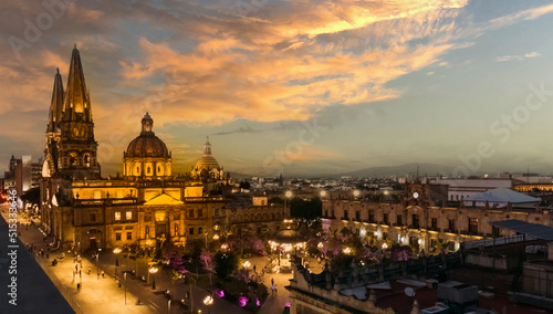 Mexico  Guadalajara Cathedral Basilica in historic center near Plaza de Armas and Liberation Square.