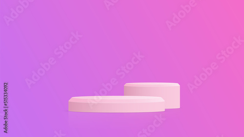 Pedestal podium product display with pastel color