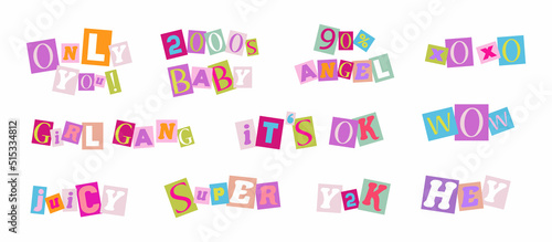 Y2k phrases cut from magazines