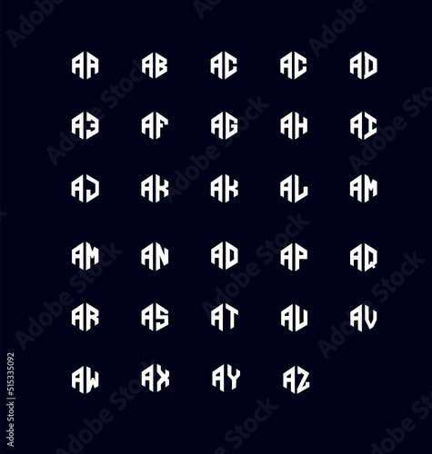 a set of monogram letters logo design template - Vector