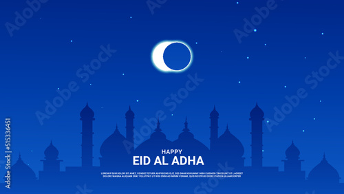 Religious Eid al Adha Mubarak Islamic festival design illustraiton