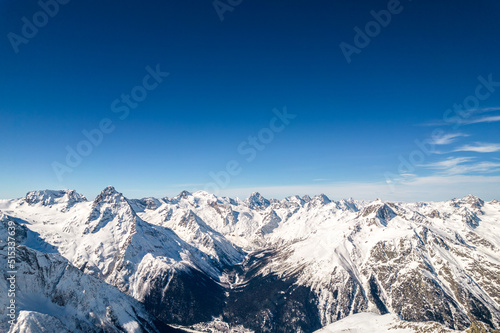 snowy mountains and clear skies 