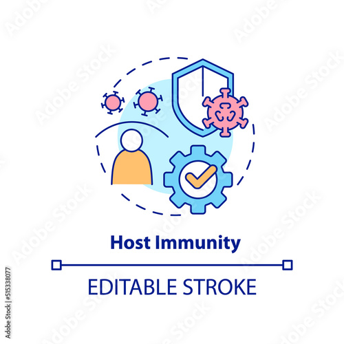 Host immunity concept icon. Pandemic preparedness preclinical research abstract idea thin line illustration. Isolated outline drawing. Editable stroke. Arial, Myriad Pro-Bold fonts used