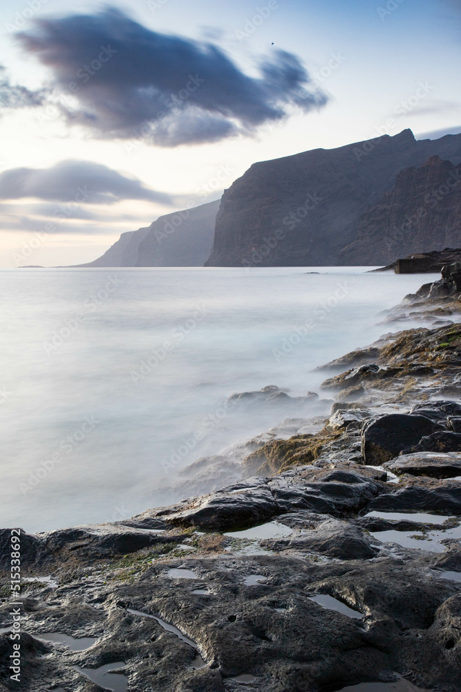 sunset over Los Gigantes  Tenerife Canary islands