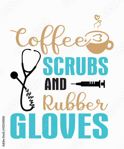 Coffee Scrubs And Rubber Glovesis a vector design for printing on various surfaces like t shirt, mug etc. 

