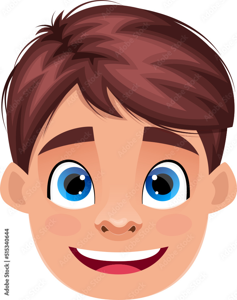 Little kid face expression clipart design illustration