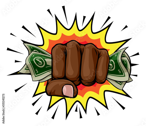 Money Cash Fist Hand Comic ...