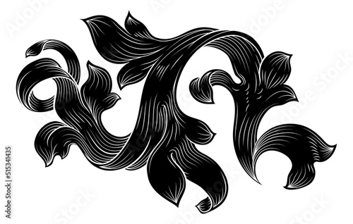 Filigree Heraldic Crest Coat Of Arms Floral Design