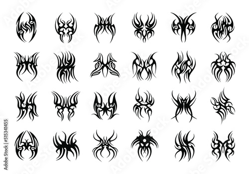 Tribal style design element tattoo set