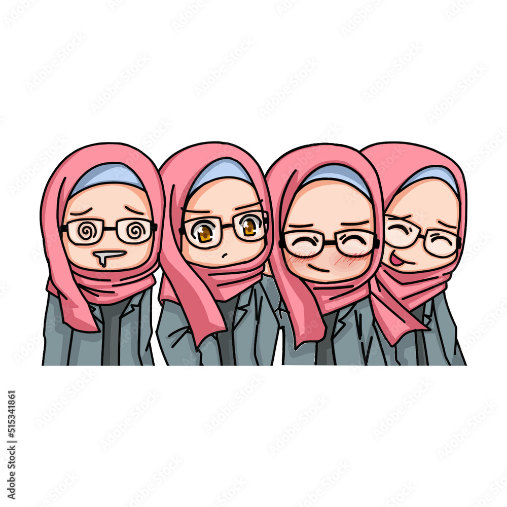 Beautiful Muslim Women Wearing Hijab Illustration. Beautiful Muslim Women Wearing Hijab Illustration.