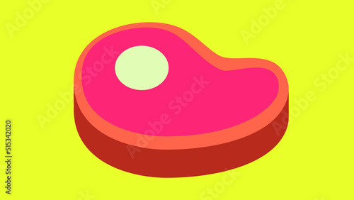 steak on yellow background