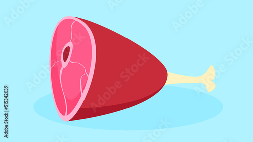 meat on the bone on a blue background