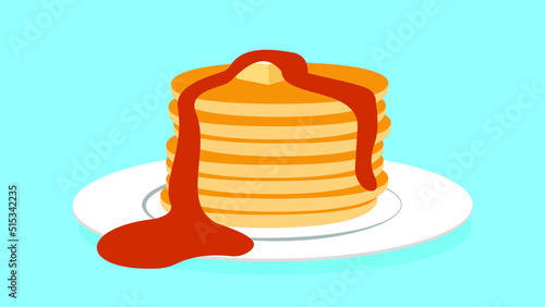 pancakes with syrup and butter