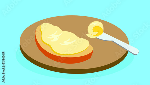 bread and butter and a knife