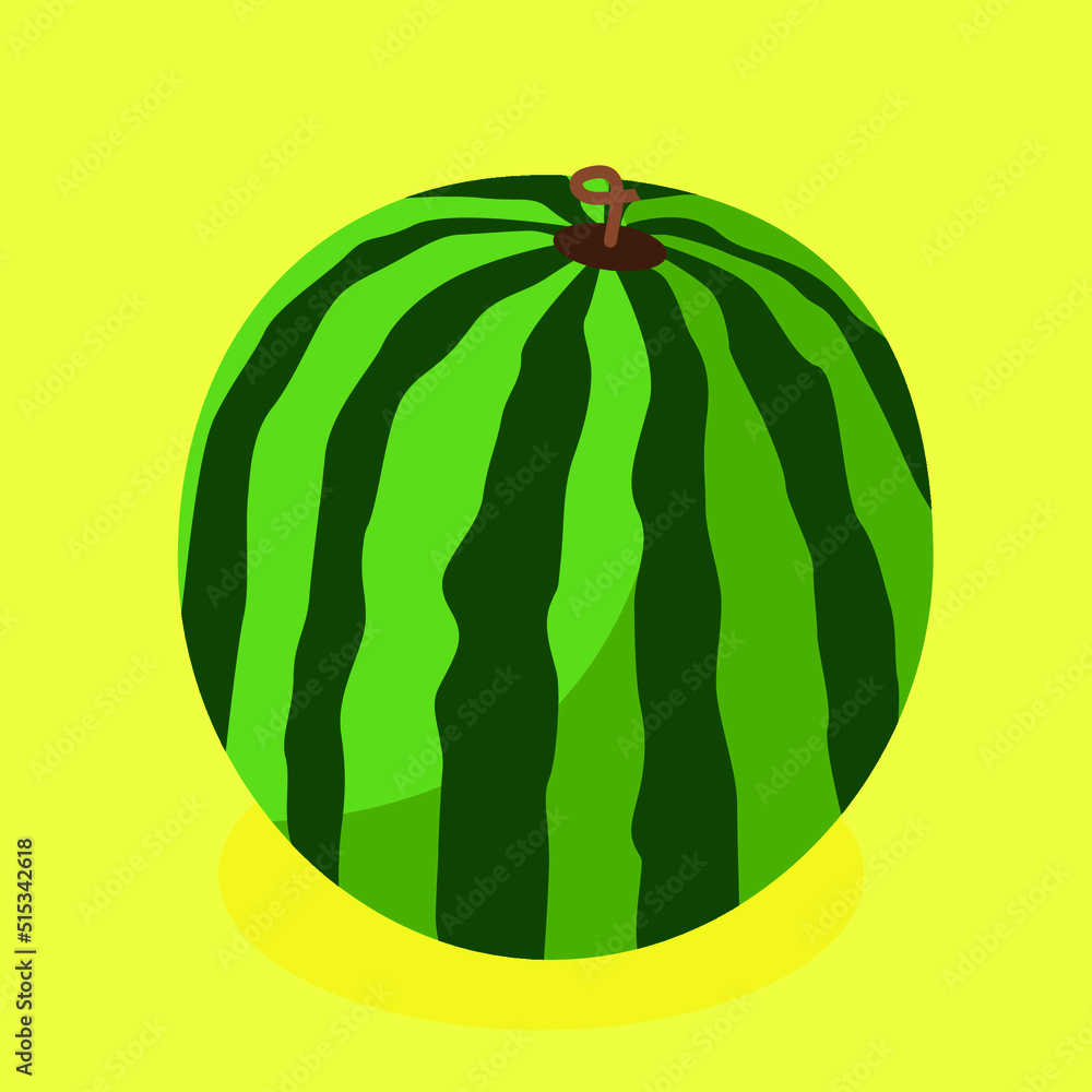 whole watermelon on yellow background whole watermelon on yellow background