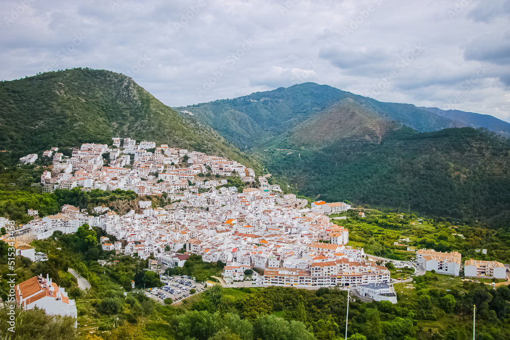 Beautiful view of Ojen, a white mountain village