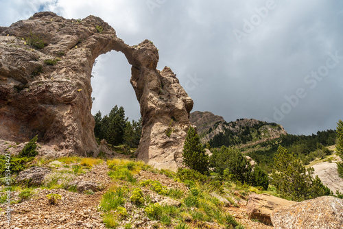 Piedrafita Arch in the Pyrenees in Biescas, Alto Gallego, Huesca province