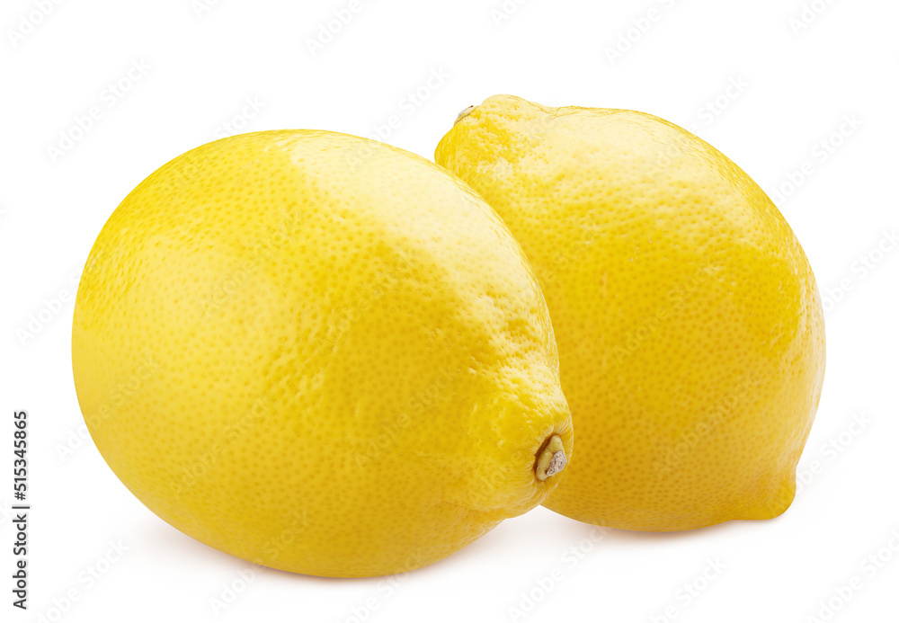 Two delicious lemons, isolated on white background Two delicious lemons, isolated on white background