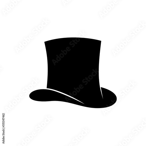 Top hat Icon. Gentleman hat icon isolated on white background