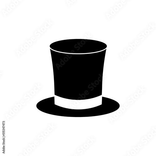 Top hat Icon. Gentleman hat icon isolated on white background