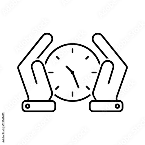 Black line icon for Save time