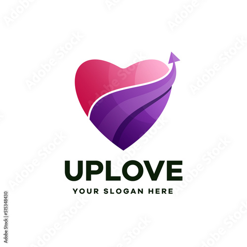 Love Arrow Gradient Logo Template