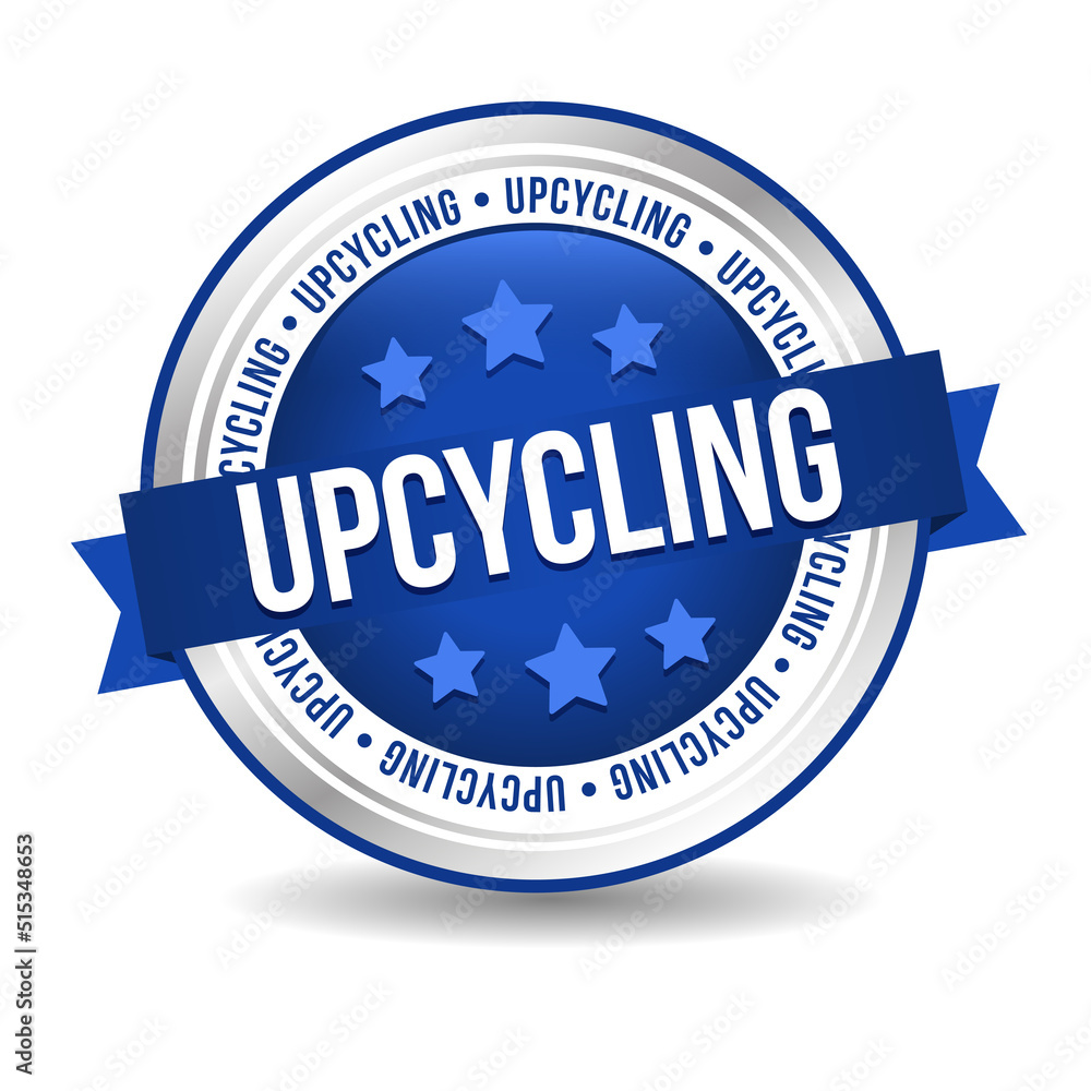 Upcycling Badge Stamp. Shiny modern Seal isolated on white Background. Vector illustration. Upcycling Badge Stamp. Shiny modern Seal isolated on white Background. Vector illustration.