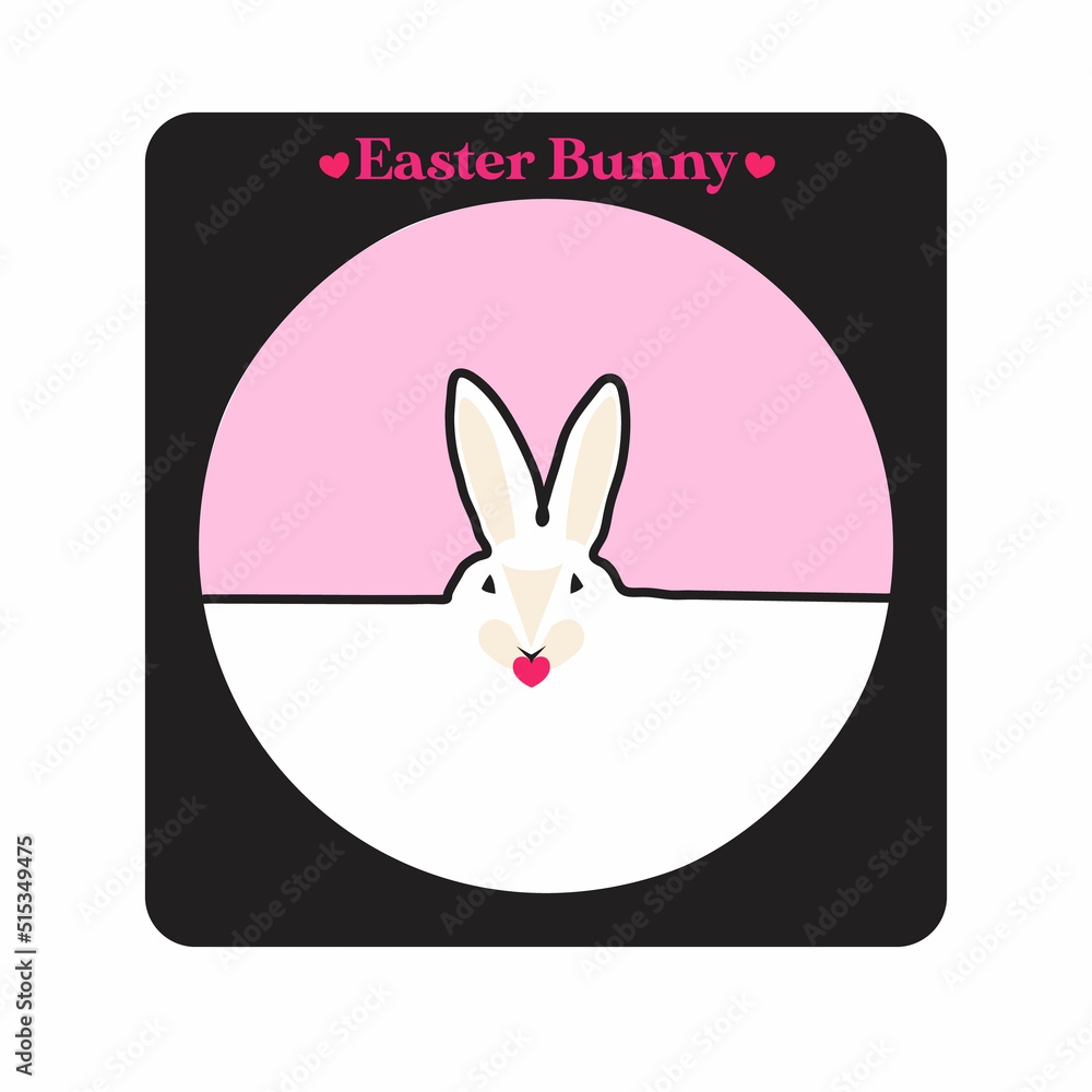 Fototapeta premium Easter bunny sticker design for your poster illustration