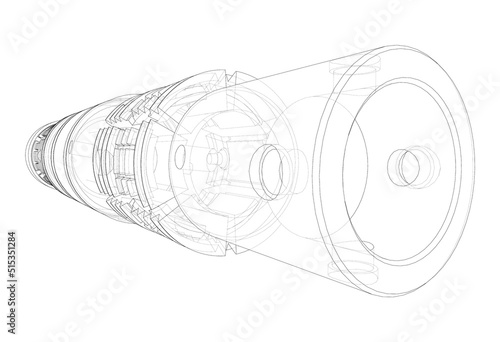 Outline drawing or sketch of cylindrical device