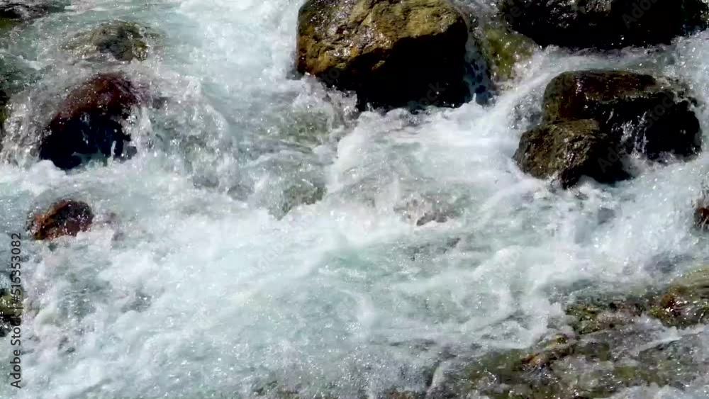 Slow motion shot of water fall splashes in hilly area of Pakistan Slow motion shot of water fall splashes in hilly area of Pakistan