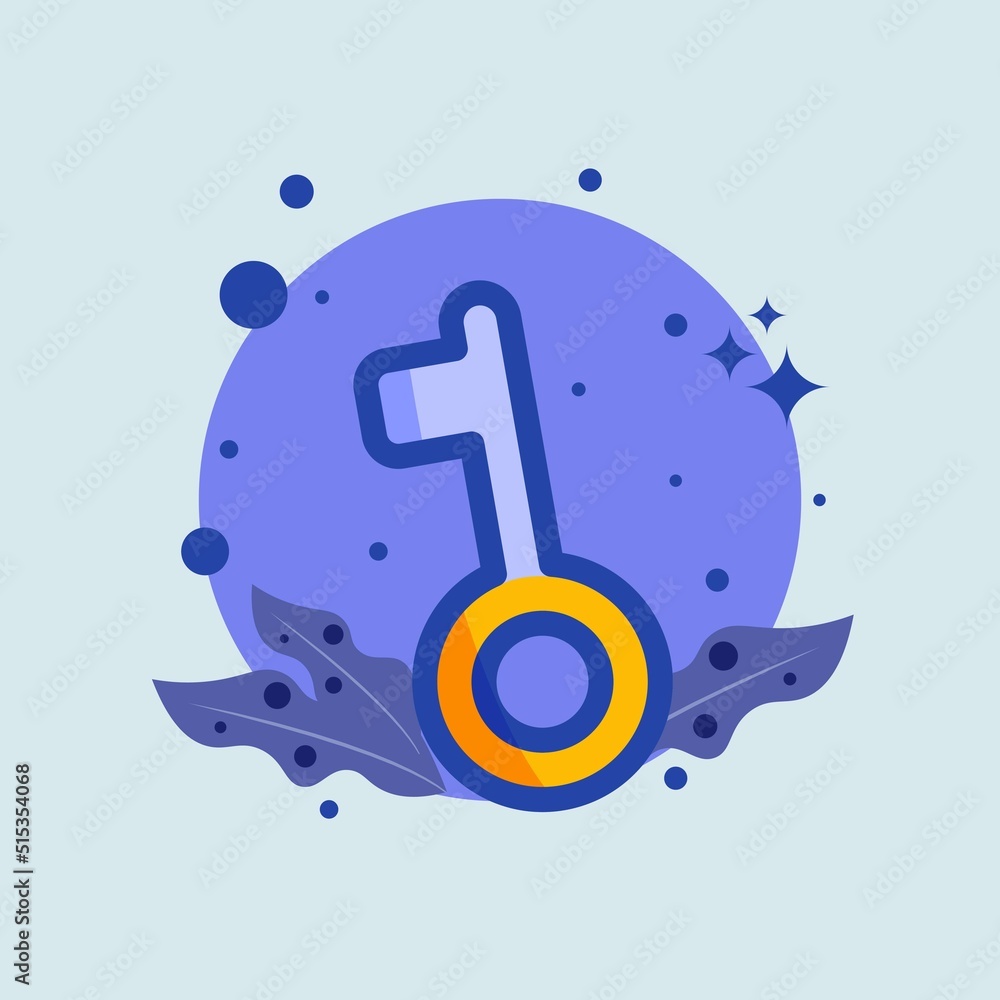 Fototapeta premium Key flat illustration. Opener signs vector illustration.
