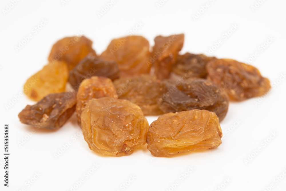 Raisins dry grape snack isolated on the white background