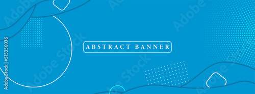 creative wide abstract banner created with simple geometric shapes