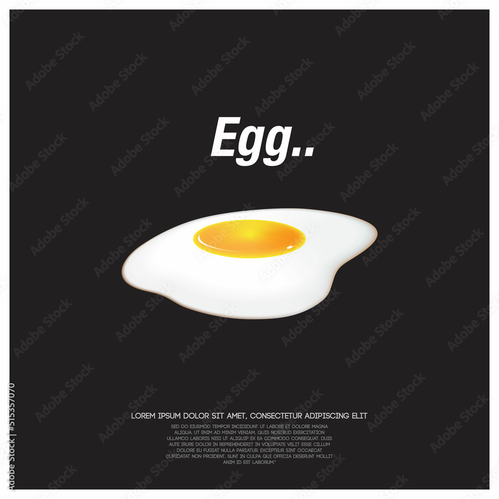 fried egg on black bcakground for your illustration poster fried egg on black bcakground for your illustration poster
