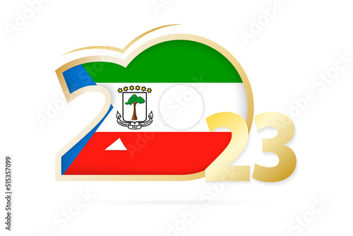 Year 2023 with Equatorial Guinea Flag pattern.