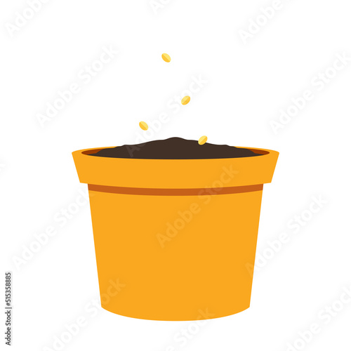 Cannabis seeds vector. cannabis seeds in pot.