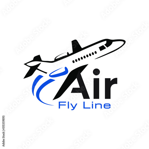 Air Travel blue flight up stripes Logo Design Template  download eps 10