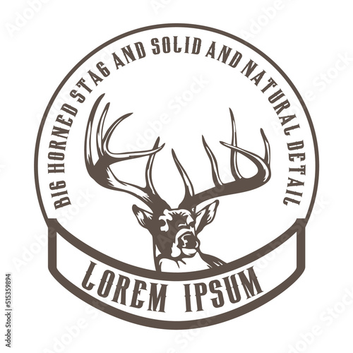 Deer head Design Element in Vintage Style Logotype template eps 10 download