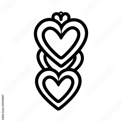 Black solid icon for Drop earring