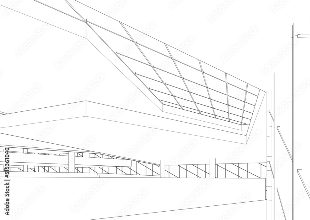 Abstract modern architecture 3d illustration Abstract modern architecture 3d illustration