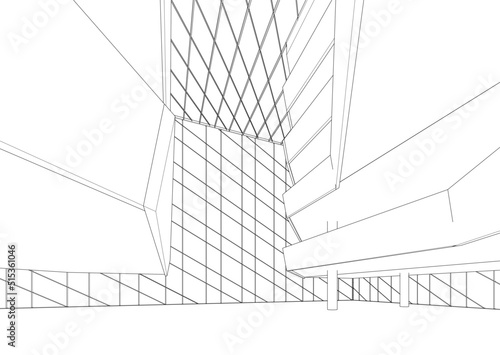 Abstract modern architecture 3d illustration