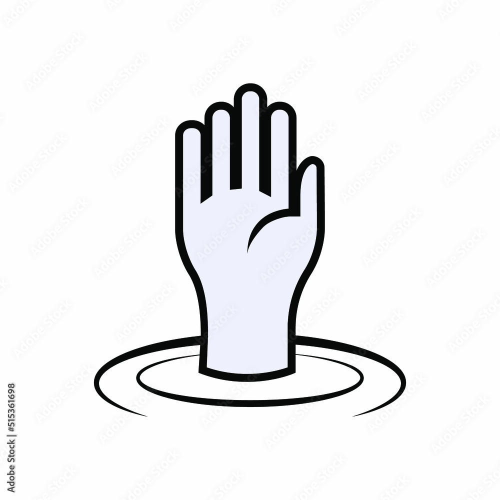 Drowning Icon. Drown, Accident Symbol in Water – Vector. 