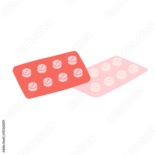 Vector medical first aid kit with pills. Flat illustration healthcare