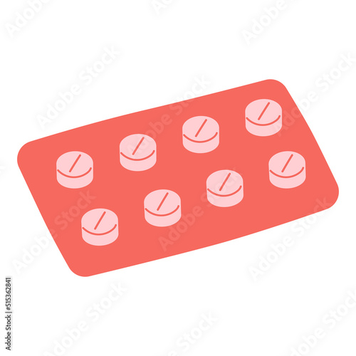Vector medical first aid kit with pills. Flat illustration healthcare