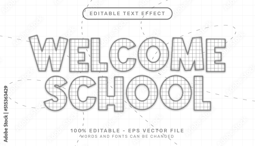 welcome school 3d editable text effect with paper texture template welcome school 3d editable text effect with paper texture template