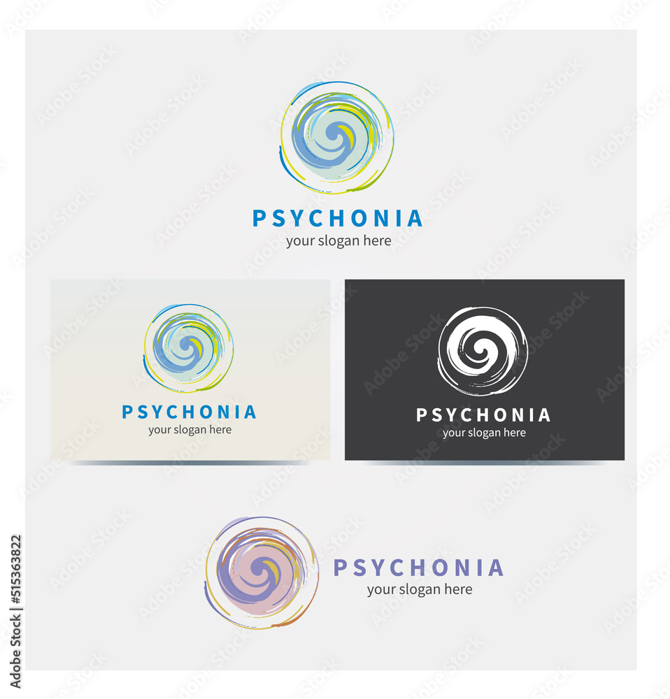 Logo Psychologie, Icône, Spirale, Cercle, Vortex, Logo pour Société Charte Graphique, Modèle de Carte de Visite en plusieurs Couleurs Logo Psychologie, Icône, Spirale, Cercle, Vortex, Logo pour Société Charte Graphique, Modèle de Carte de Visite en plusieurs Couleurs