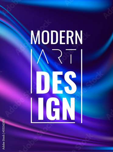 Abstract modern background with wavy colorful lines and gradient. Purple and blue blur cover. Design minimalistic cover. Beautiful unfocused background with wavy lines. Vector art design