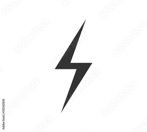 Power energy vector emblem. Electricity flash symbol. Charge or danger icon