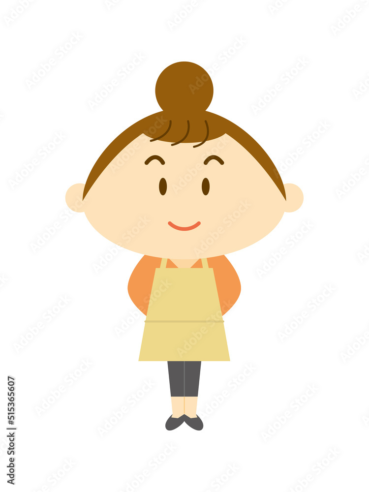 Fototapeta premium 茶色髪の女性キャラ