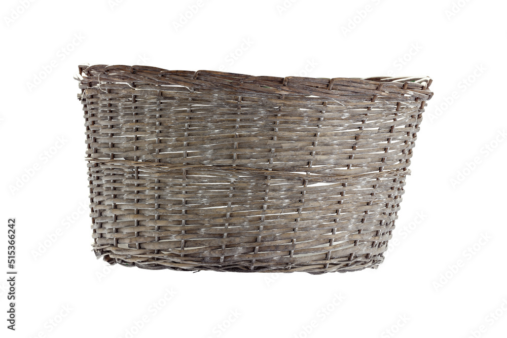 Wooden basket of free space and white background. Wooden basket of free space and white background.